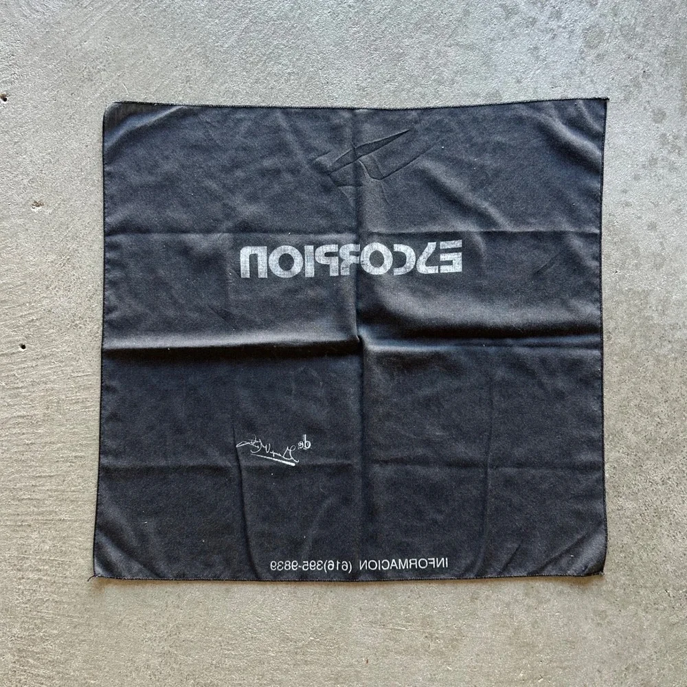 Vintage Georges Moustaki Bandana Adult 20.x21 Faded Black Cotton Escorpion Music